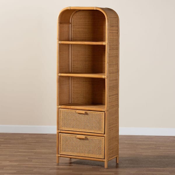bali & pari Curacao 67.7 in. Tall Light Honey Rattan Wicker