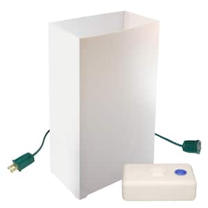 Electric Luminaria Kit in White with LumaBases (10-Count)