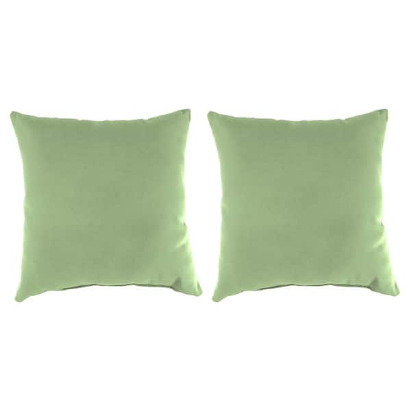 Jordan Manufacturing 16 in. L x 16 in. W x 4 in. T Square Outdoor Throw Pillow in Canvas Cucumber (2-Pack)
