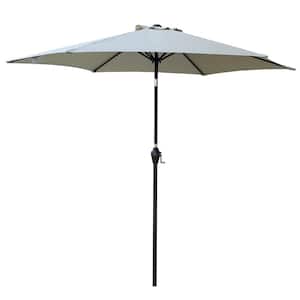9 ft. Patio Market Umbrella Outdoor Waterproof Umbrella with Crank and Push Button Tilt in Frozen Dew