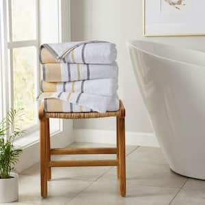 FRESHFOLDS Soft Grey Premium Cotton Ribbed Textured 4-Pack