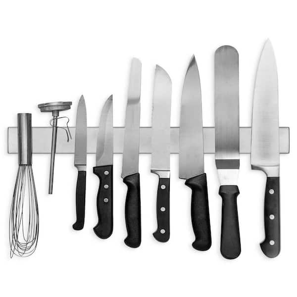 9-Knife 18 in. Stainless Steel Magnetic Knife Bar with Multipurpose Use as Knife Holder, Knife Magnetic Strip and More
