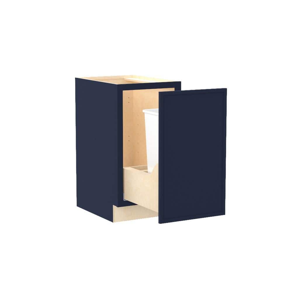Franklin 18 in. W x 24 in. D x 34.5 in. H Assembled Plywood Trash Can Kitchen Cabinet in Vessel Blue with Soft Close price history on PriceWatchPro