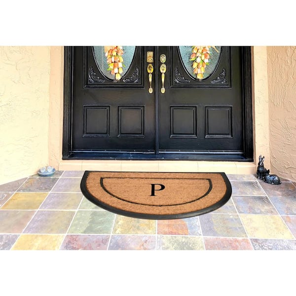 A1HC Natural Coir Monogrammed Entrance Door Mats, Durable Large