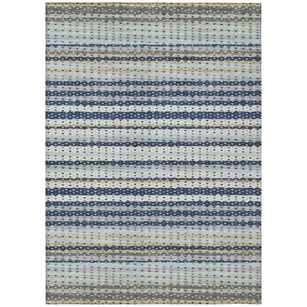 Chantille Machine Washable Indoor/Outdoor Abstract ACN2823 Navy 10 ft. x 14 ft. Area Rug