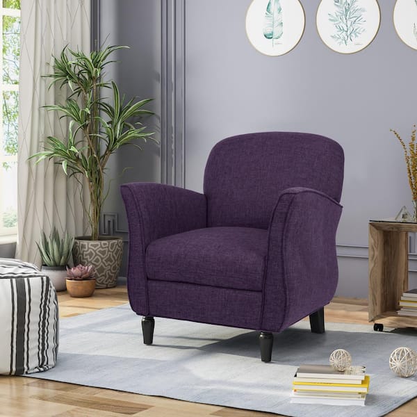 Noble House Swainson Traditional Purple Tweed Fabric Armchair