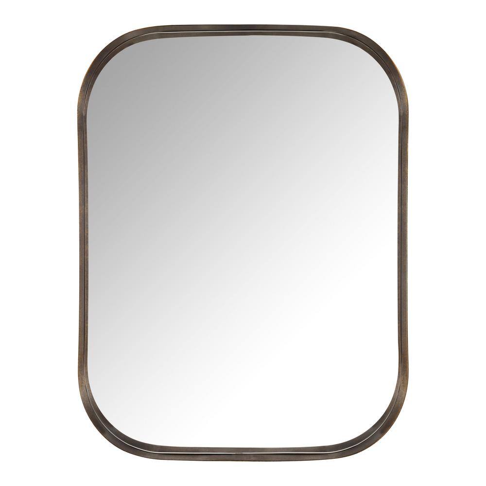 Home Decorators Collection Medium Rectangle Dark Bronze Modern Mirror with Deep-Set Frame and Rounded Corners (32 in. H x 24 in. W)