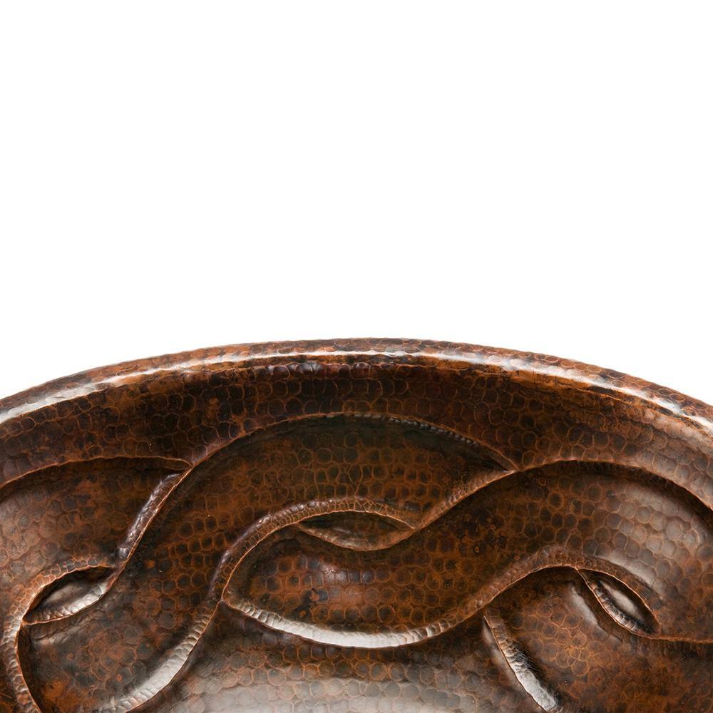 19" Oval Oil Rubbed Bronze Hammered Copper Bathroom Sink