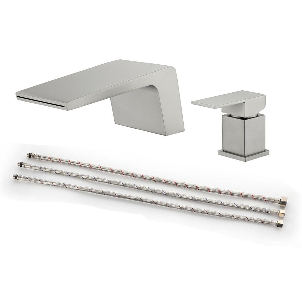 Single-Handle Tub Deck Mounted SUS304 Stainless Steel Roman Tub Faucet in Brushed Nickel price history on PriceWatchPro