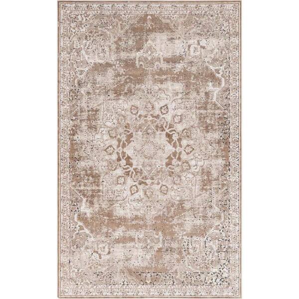 Unique Loom Chateau Roosevelt Khaki 5 ft. 1 in. x 8 ft. 0 in. Area Rug 3146807 The Home Depot