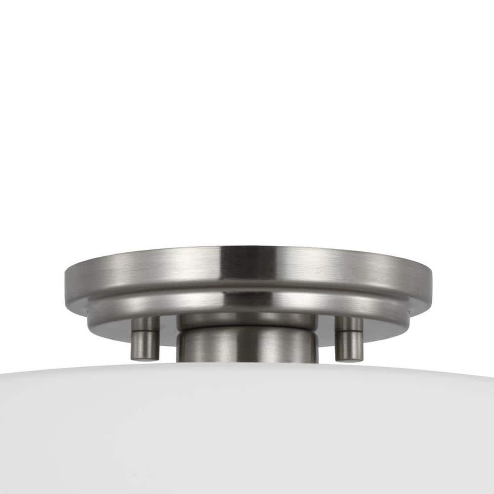 Adley Brushed Nickel and Glass Flush Mount Light