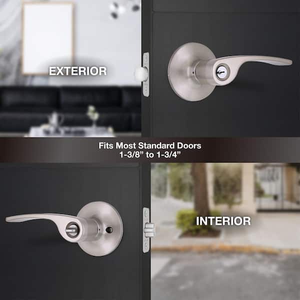 Defiant Kensington Satin Nickel Keyed Entry Door Handle LB4X200B