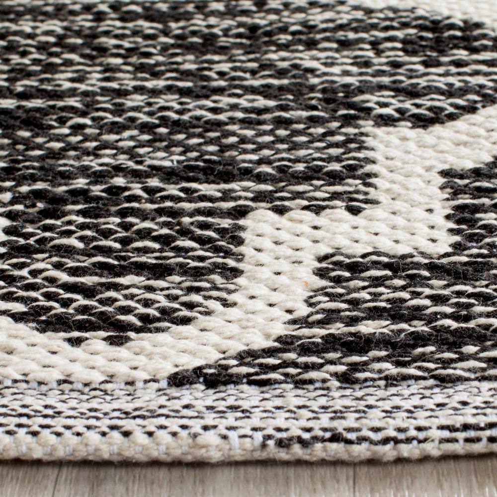 Black and Ivory Cotton Trellis Handwoven Runner Rug