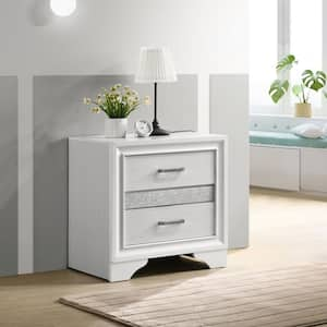 Miranda White 2-Drawer Nightstand Tray