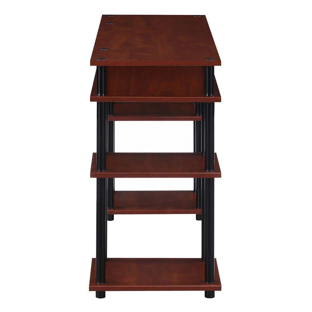 Cherry & Black 48" Modern No-Tools Student Desk with Shelves