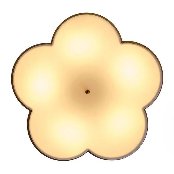 IHOMEadore 19 in. 5-Light Large Flower Vintage Gold Metal Semi