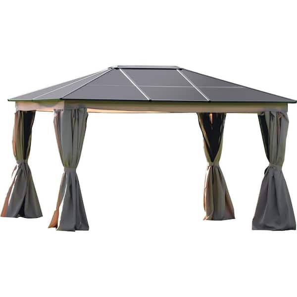 FORCLOVER 13 Ft. W x 9.8 Ft. D Aluminum Outdoor Paito Gazebo with ...