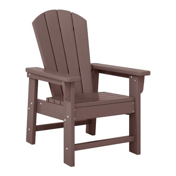 WESTIN OUTDOOR Children's Laguna Outdoor Patio All Weather Fade Resistant Kids Poly Plastic Adirondack Chair in Dark Brown