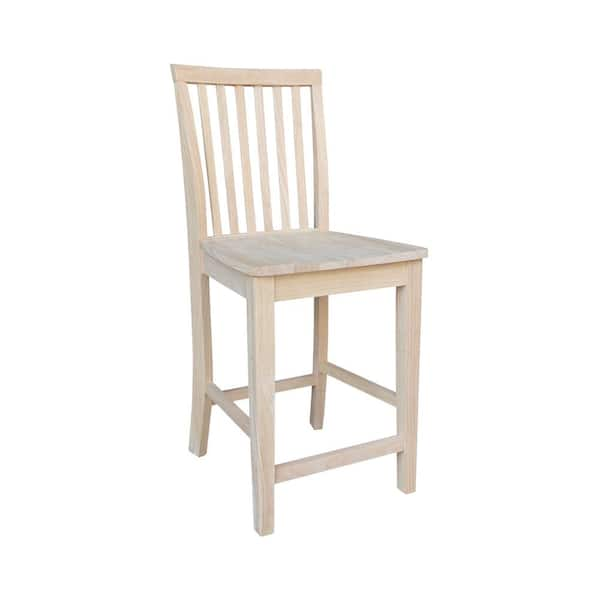 International Concepts 24 in. Unfinished Wood Bar Stool 265-24 - The ...