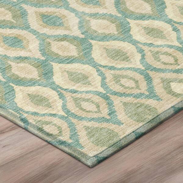 Chantille Machine Washable Indoor/Outdoor Abstract ACN3122 Teal 2 ft. x 3 ft. Accent Rug