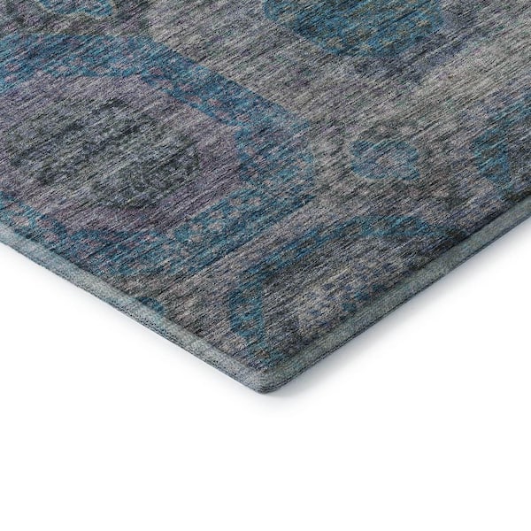 Mayfield Premium Machine Washable Abstract AMF1221 Blue 5 ft. x 7 ft. 6 in. Area Rug
