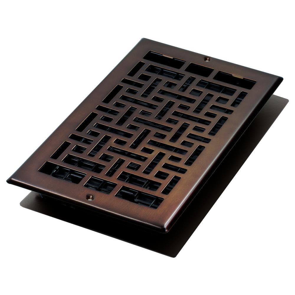 Oriental Design Rubbed Bronze Wall Register 6" x 10"