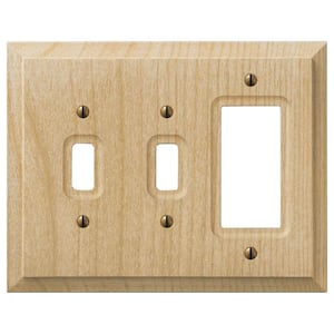 Cabin 3 Gang 2-Toggle and 1-Rocker Wood Wall Plate - Unfinished
