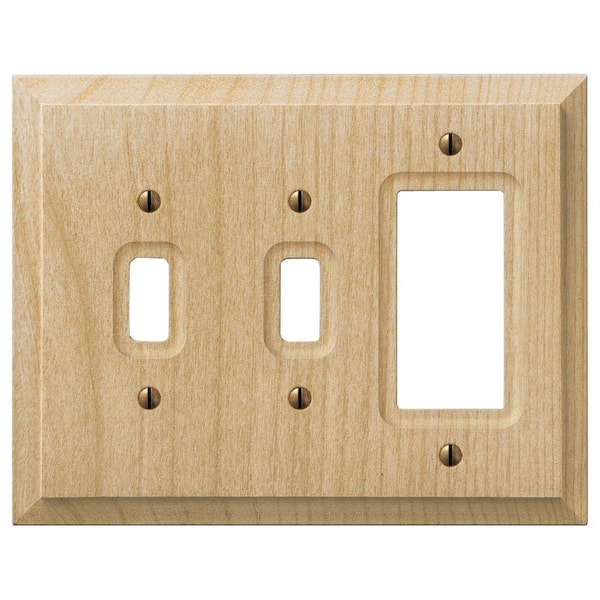AMERELLE Cabin 3 Gang 2-Toggle and 1-Rocker Wood Wall Plate - Unfinished
