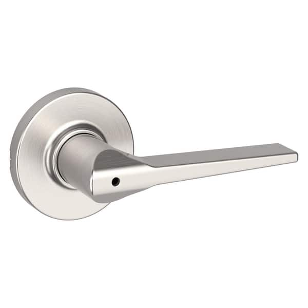 Kwikset Security Balboa Satin Nickel Interior Bed/Bath Privacy Door Handle  in the Door Handles department at