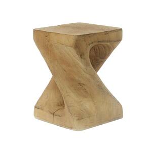 Natural Round MGO Hollow Outdoor Side Table, All-weather Wood-like