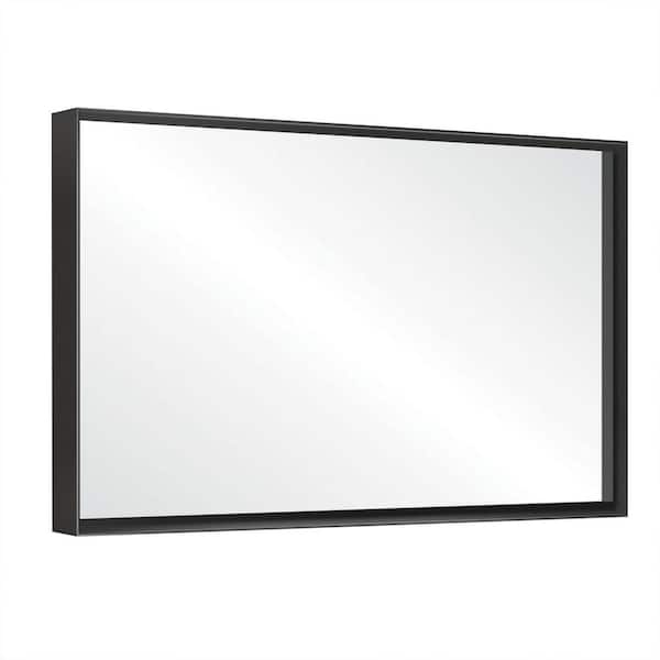 Boosicavelly 40 in. W x 30 in. H Rectangular Metal Framed Wall Mounted Bathroom Vanity Mirror in Black