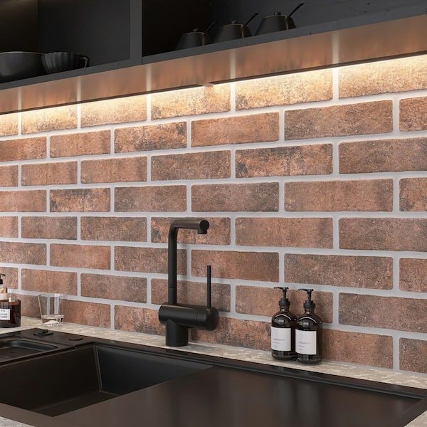 MOLOVO Jerica Marron Brick 2.95 in. x 11 in. Matte Porcelain Floor