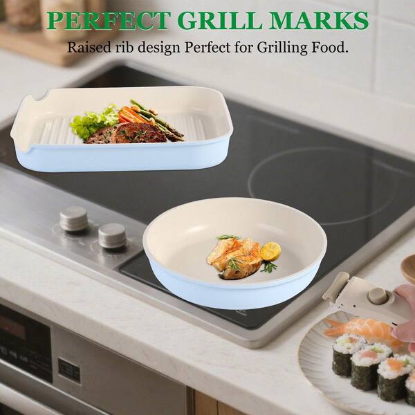 JFVKAF 12 Piece Nonstick Die-Cast Cookware Set with Detachable