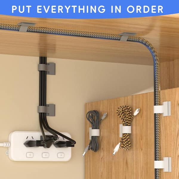 50-Pack Hook & Loop Cable Ties - Self-Adhesive Cord Organizers For Desk & Home - View #3