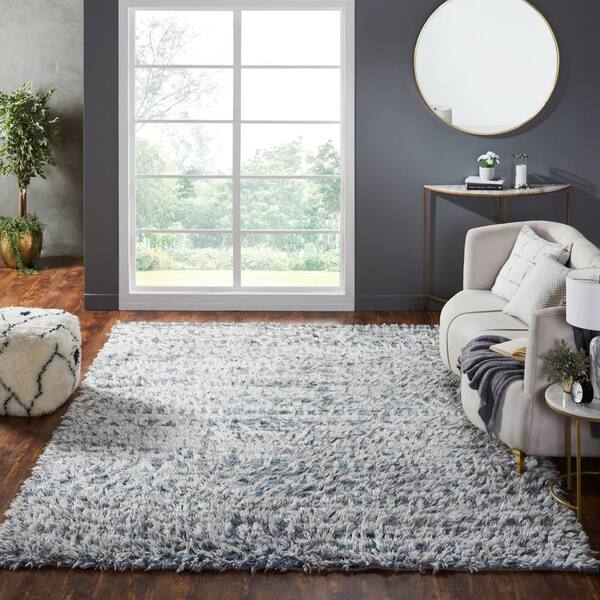 Light Gray Indoor Shag Carpet Mat Area Rug 3 x 5 4 x 6 5 x 8 Ft Stain  Resistant