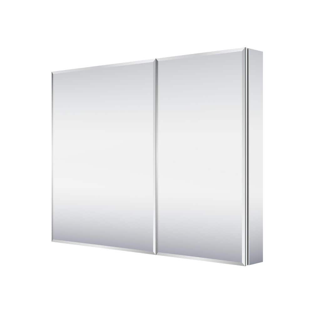 Edge-Polished 40 in. W x 30 in. H Rectangular Aluminum Recessed/Surface Mount Medicine Cabinet with Mirror price history on PriceWatchPro