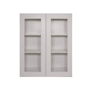 30 in. W x 12 in. D x 36 in. H in Shaker Dove Ready to Assemble Wall Kitchen Cabinet with No Glasses