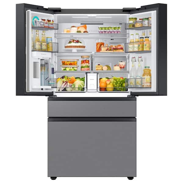 Bespoke 36 in. 29 cu. ft. Standard Depth 4-Door French Door Refrigerator in Stainless Steel with Beverage Center