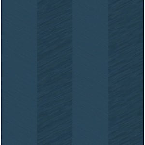 Navy Blue Chevy Hemp Vinyl Peel and Stick Wallpaper Roll (Covers 30.75 sq. ft.)