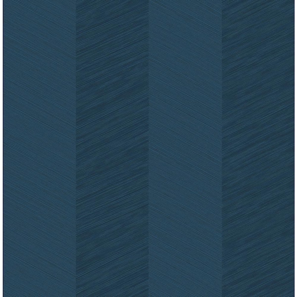 STACY GARCIA HOME Navy Blue Chevy Hemp Vinyl Peel and Stick Wallpaper Roll (Covers 30.75 sq. ft.)