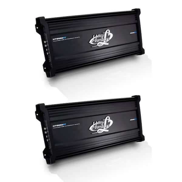 LANZAR 5 Channel 3000W Car Audio MOSFET Amplifier w/ Bluetooth (2 Pack)