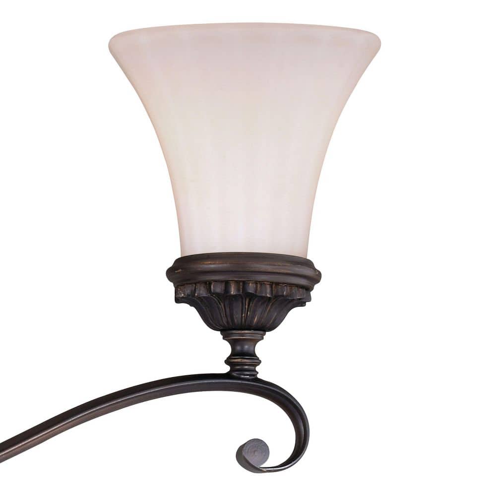 Avenant Traditional Venetian Bronze 4-Light Vanity with Etched White Glass