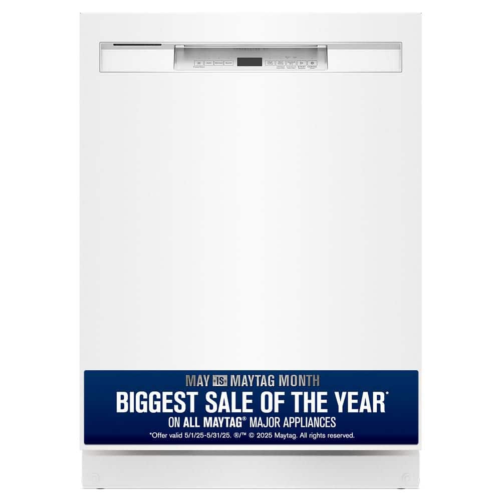 24 in. Top Hidden Standard Built-In Dishwasher in White with 4-cycles, 50 dBA