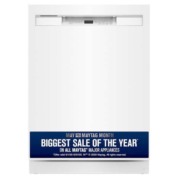 24 in. Top Hidden Standard Built-In Dishwasher in White with 4-cycles, 50 dBA