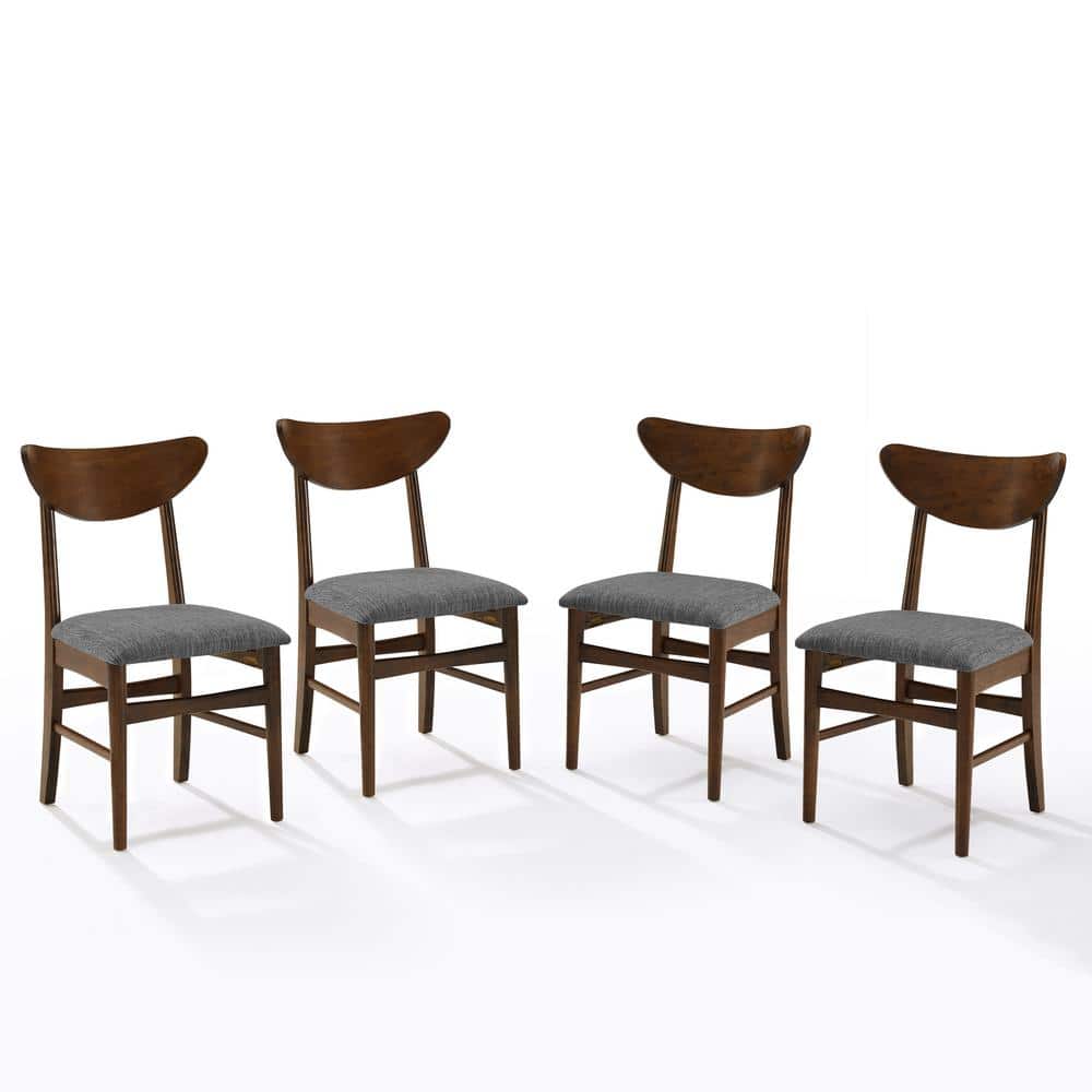 Landon Mahogany Upholstered Mid-Century Modern Side Chair Set