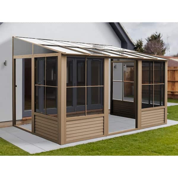 Gazebo Penguin Florence Add-A-Room Wall Mounted Solarium 10 ft. x 12 ft. in Sand