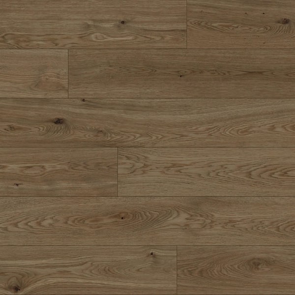 Superoak Plain Brown 7.7 in. W x 48 in. L Super Waterproof Hybrid Resilient Flooring (20.56 sq. ft. /Case)