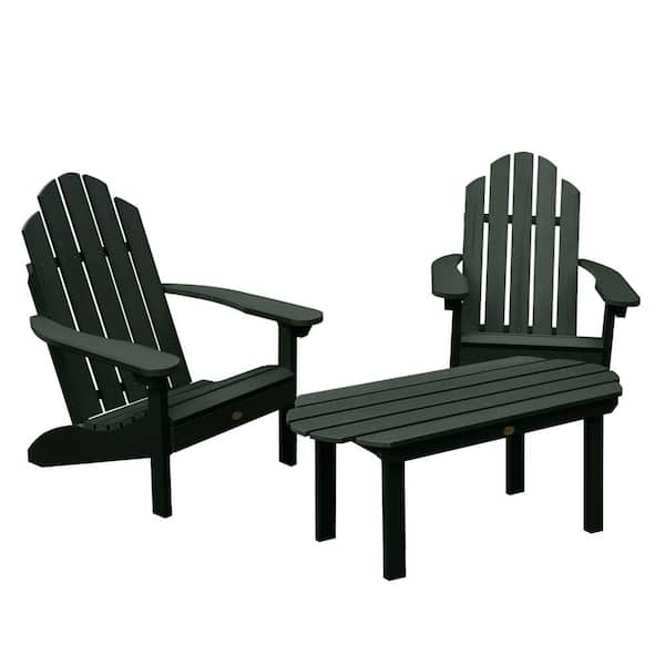 Highwood Classic Westport Charleston Green 3-Piece Recycled Plastic Outdoor Conversation Set