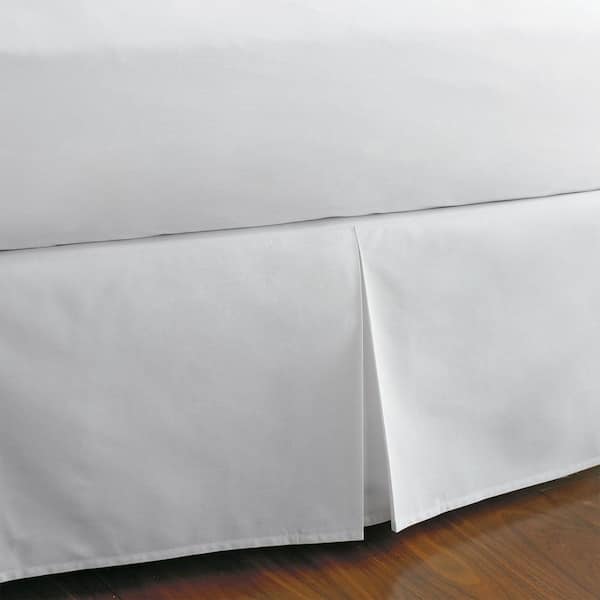 The Company Store Classic Cotton Percale 14 in. White Solid Queen Bed Skirt