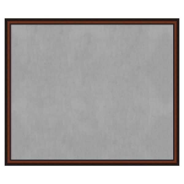 Amanti Art Cyprus Walnut Narrow 51 in. x 43 in. Framed Magnetic Board